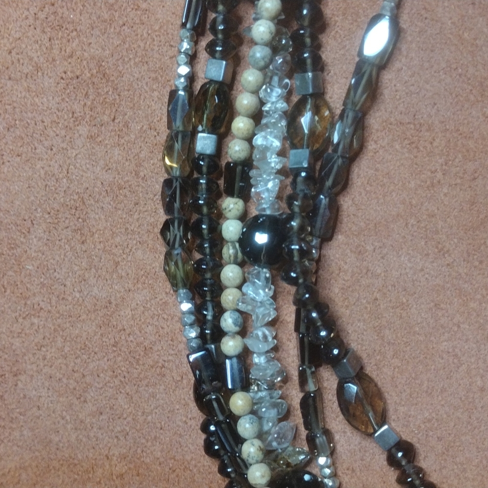 7-1/2" 6 strand Smokey Quartz Bracelet